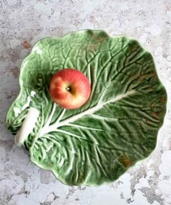 Bordallo Pinheiro Curved Cabbage Leaf Dish 25cm Tableware