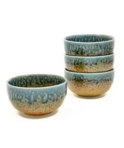 Kiji Stoneware & Ceramics Chouseki Blue Gold Bowl 13cm Dia X 7cm