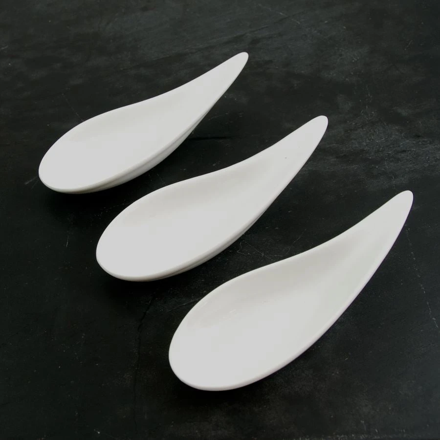 Kiji Stoneware & Ceramics Tableware White Porcelain Curved Canape Spoon X 12 3 Kiji Stoneware & Ceramics Tableware White Porcelain Curved Canape Spoon X 12