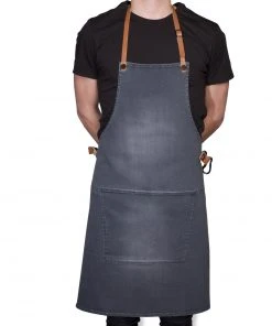 Dutchdeluxes Canvas BBQ Apron In Washed Grey