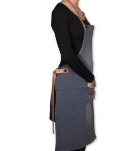 Dutchdeluxes Canvas BBQ Apron In Washed Grey