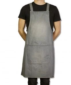 Cookware Dutchdeluxes Denim Suspender Apron In Grey