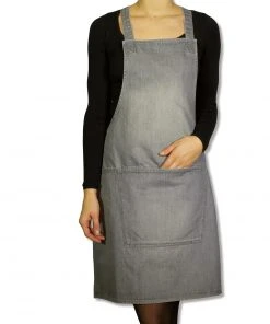 Cookware Dutchdeluxes Denim Suspender Apron In Grey