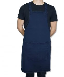 Dutchdeluxes Canvas Suspender Apron In Dark Blue