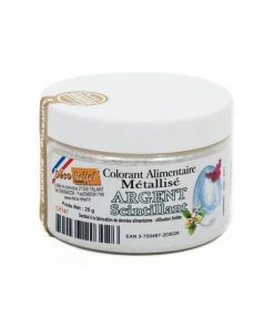 Deco Relief Edible Metallic Sparkling Silver Powder Food Colour 25g Ingredients