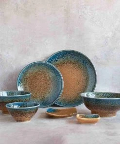 Kiji Stoneware & Ceramics Chouseki Blue Gold Bowl 13cm Dia X 7cm