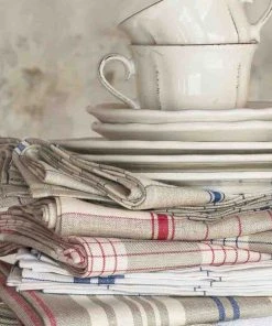 Coucke French Linen Tea Towel - EGR Rouge Kitchen Linen