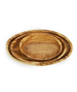 Naturally Med Tableware Olive Wood Stacking Bowl Set 7 Naturally Med Tableware Olive Wood Stacking Bowl Set
