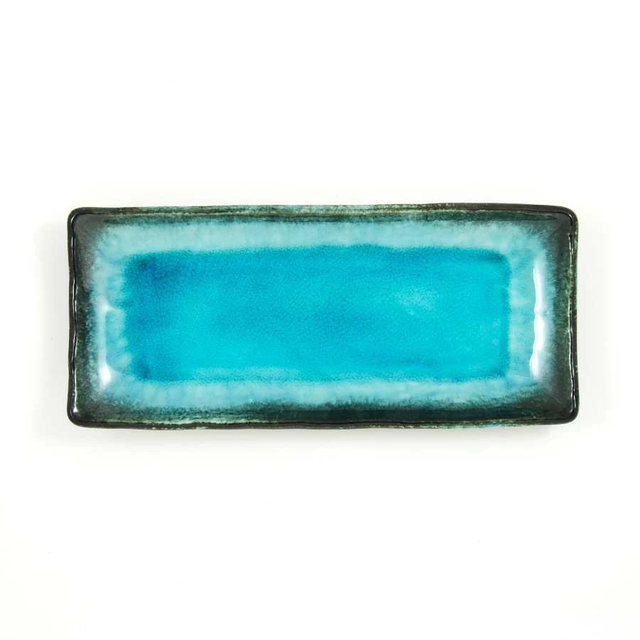 Kiji Stoneware & Ceramics Japanese Tableware Oblong Turquoise Platter 6 Kiji Stoneware & Ceramics Japanese Tableware Oblong Turquoise Platter