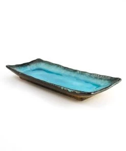 Kiji Stoneware & Ceramics Japanese Tableware Oblong Turquoise Platter 10 Kiji Stoneware & Ceramics Japanese Tableware Oblong Turquoise Platter