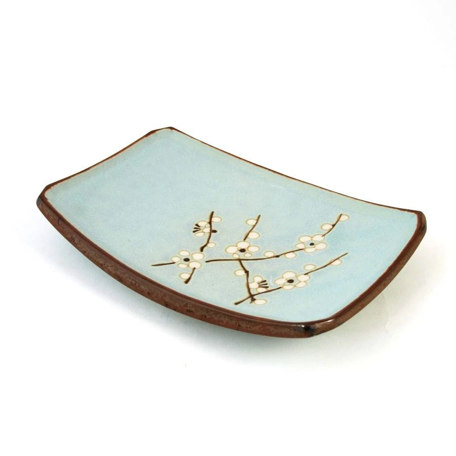 Kiji Stoneware & Ceramics Tableware Sakura Blossom Side Plate 19cm X 13cm 3 Kiji Stoneware & Ceramics Tableware Sakura Blossom Side Plate 19cm X 13cm