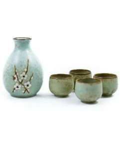 Kiji Stoneware & Ceramics Sakura Blossom Sake Set Tableware