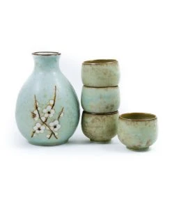 Kiji Stoneware & Ceramics Sakura Blossom Sake Set Tableware