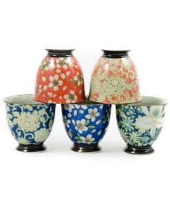 Kiji Stoneware & Ceramics Tableware Sarasa Japanese Teacup Set