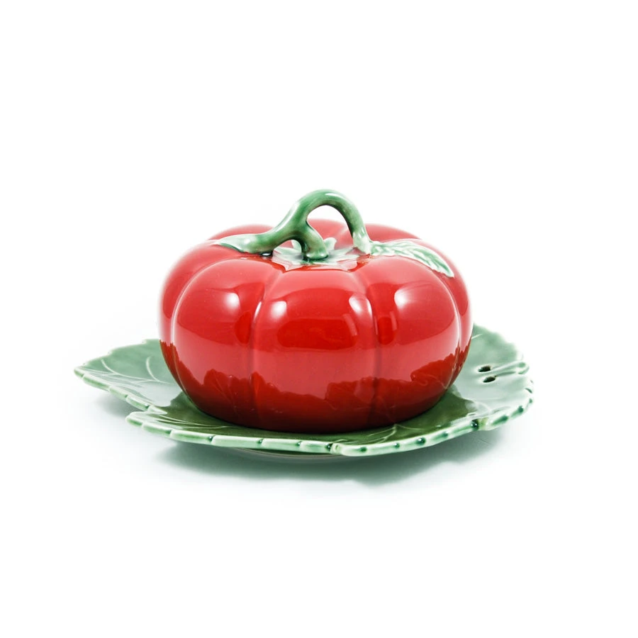 Bordallo Pinheiro Tomato Butter Dish With Cover 5 Bordallo Pinheiro Tomato Butter Dish With Cover