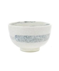 Kiji Stoneware & Ceramics White & Grey Swoosh Noodle Bowl Tableware