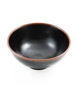 Kiji Stoneware & Ceramics Black Stoneware Ramen Bowl Tableware